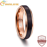 6mm Rose Plating Tungsten Carbide Men's Wedding Band Size 5-12