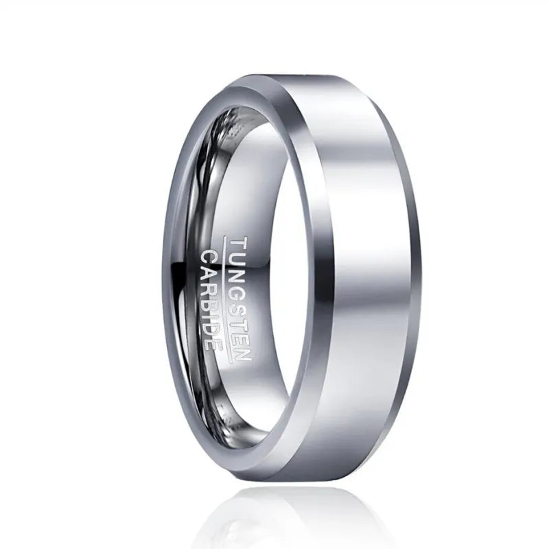 6mm Tungsten Carbide Classic Bevel Polished Ring