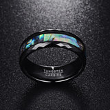 8mm Abalone Shell & Tungsten Carbide Rings Wedding Bands Size 5-14