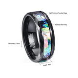 8mm Abalone Shell & Tungsten Carbide Rings Wedding Bands Size 5-14