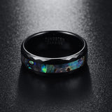 8mm Abalone Shell & Tungsten Carbide Rings Wedding Bands Size 5-14