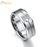 8mm Tungsten Carbide CZ Zircon Men's Wedding Band