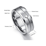 8mm Tungsten Carbide CZ Zircon Men's Wedding Band