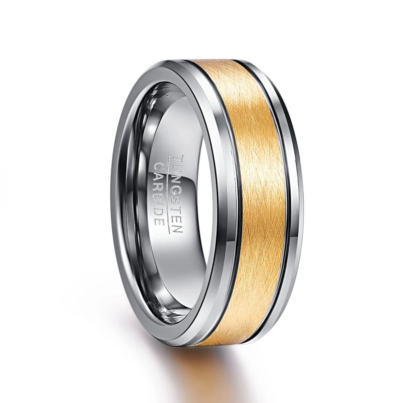 8mm Tungsten Carbide Wedding Band Men Ring