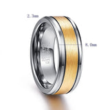 8mm Tungsten Carbide Wedding Band Men Ring