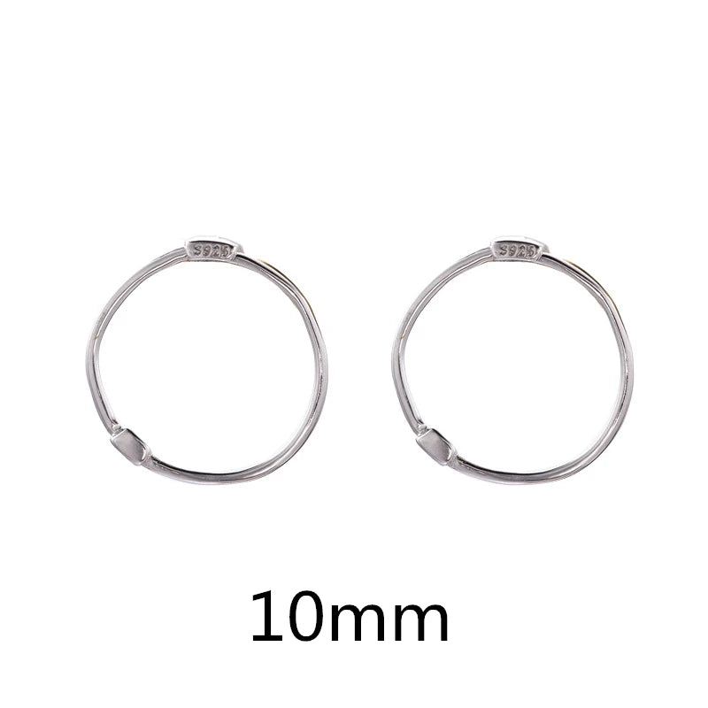 925 Silver Circle Hoop Earrings Sterling Fine Jewelry
