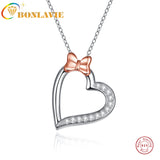 BONLAVIE 925 Silver Heart Pendant Necklace