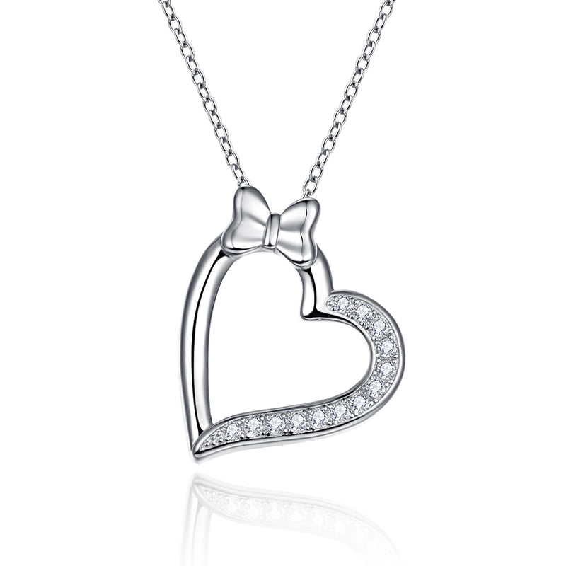 BONLAVIE 925 Silver Heart Pendant Necklace