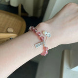 925 Silver Chinese Characters Hand-elastic Rope Bracelet
