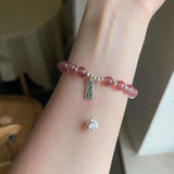 925 Silver Chinese Characters Hand-elastic Rope Bracelet