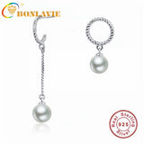 Sterling Silver Shell Pearl Earrings Silver and Rose Engagement Wedding