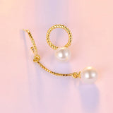 Sterling Silver Shell Pearl Earrings Silver and Rose Engagement Wedding