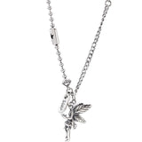 Angel Wings Little Girl Necklace Female Forest Elves S925 Sterling Silver