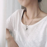Angel Wings Little Girl Necklace Female Forest Elves S925 Sterling Silver