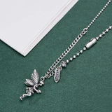 Angel Wings Little Girl Necklace Female Forest Elves S925 Sterling Silver