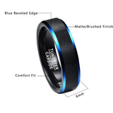 Matte Surface Edge Promise Band Men Rings Tungsten Carbide Multi-size