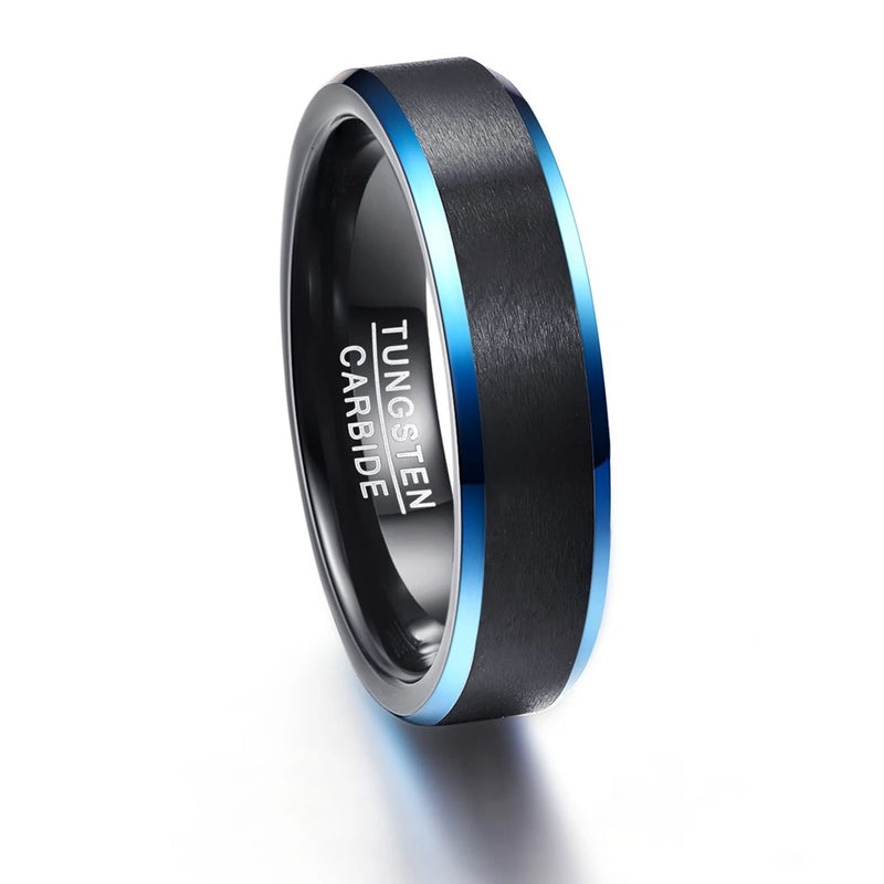 Matte Surface Edge Promise Band Men Rings Tungsten Carbide Multi-size