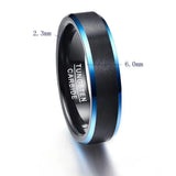 Matte Surface Edge Promise Band Men Rings Tungsten Carbide Multi-size