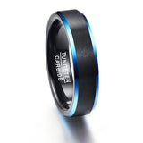 Matte Surface Edge Promise Band Men Rings Tungsten Carbide Multi-size