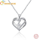 BONLAVIE Double Heart Zircon Figure 8 Pendant Necklace