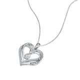 BONLAVIE Double Heart Zircon Figure 8 Pendant Necklace