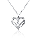 BONLAVIE Double Heart Zircon Figure 8 Pendant Necklace