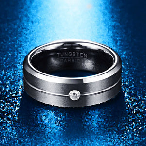 Men's 8mm Tungsten Carbide Wedding Band Ring