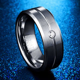 Men's 8mm Tungsten Carbide Wedding Band Ring