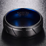 Tungsten Steel Men's Wedding Ring 8MM Wide 2.3MM Thick
