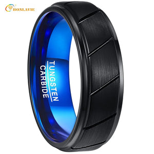 Tungsten Steel Men's Wedding Ring 8MM Wide 2.3MM Thick