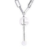 Letter M Chain Necklace Female 925 Sterling Silver Short All-match