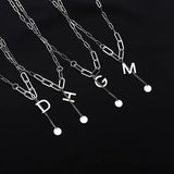 Letter M Chain Necklace Female 925 Sterling Silver Short All-match