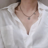S925 Silver Smiling Face Necklace Tank chain Pendant Gift for Girl