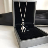 Sterling Silver Astronaut Necklace Hip Hop Chain