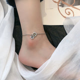 Sterling Silver Daisy Chains Anklet Retro Style Fine Jewelry