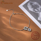 Sterling Silver Daisy Chains Anklet Retro Style Fine Jewelry