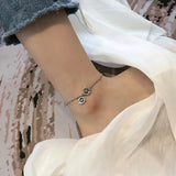Sterling Silver Daisy Chains Anklet Retro Style Fine Jewelry
