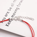 S925 Sterling Silver Red Rope Heart Bracelet Lucky Birthday Gift