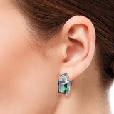 925 Silver Green Hope Emerald Cut Earrings