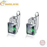 925 Silver Green Hope Emerald Cut Earrings