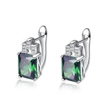 925 Silver Green Hope Emerald Cut Earrings