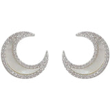 925 Silver Crescent Shell Earrings Moon Earrings for Women