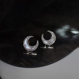 925 Silver Crescent Shell Earrings Moon Earrings for Women