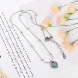 316L Stainless Steel Heart Charm Necklace Set