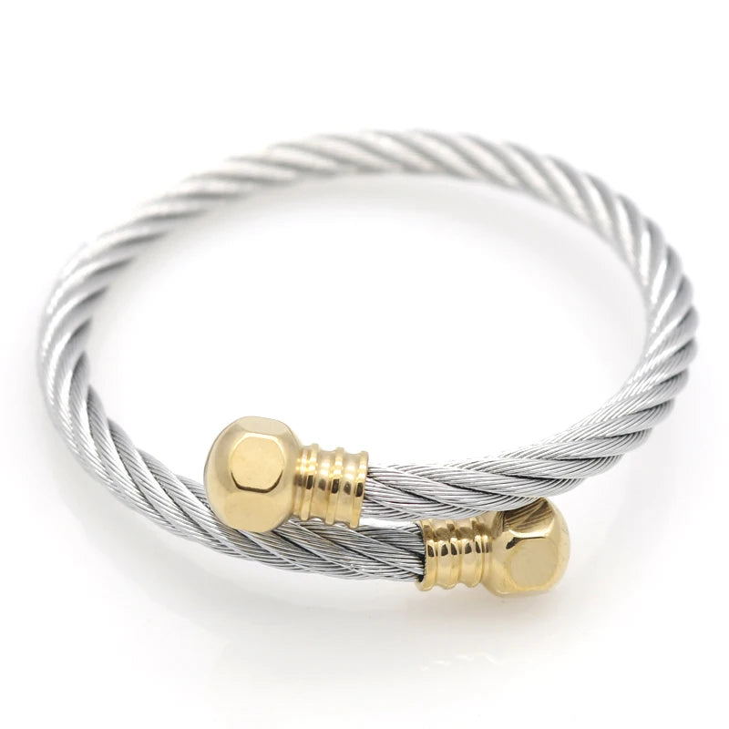 Wire Men Women Bracelets Bangles Titanium Steel Jewelry