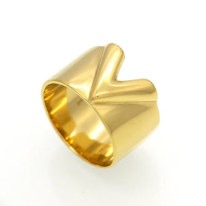 Double V Ring Titanium Steel Love Rings