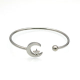 Star Moon Charm Steel Love Bangles Steampunk Bracelets For Women