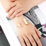 Geometric Rhombus Stainless Steel Cuff Bracelet Women's Wedding Gift