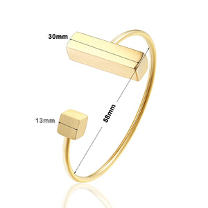Geometric Rhombus Stainless Steel Cuff Bracelet Women's Wedding Gift
