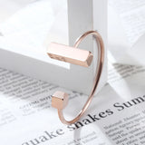 Geometric Rhombus Stainless Steel Cuff Bracelet Women's Wedding Gift